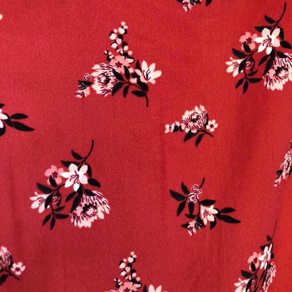 LOFT floral long sleeve flare dress - Picture 3 of 12